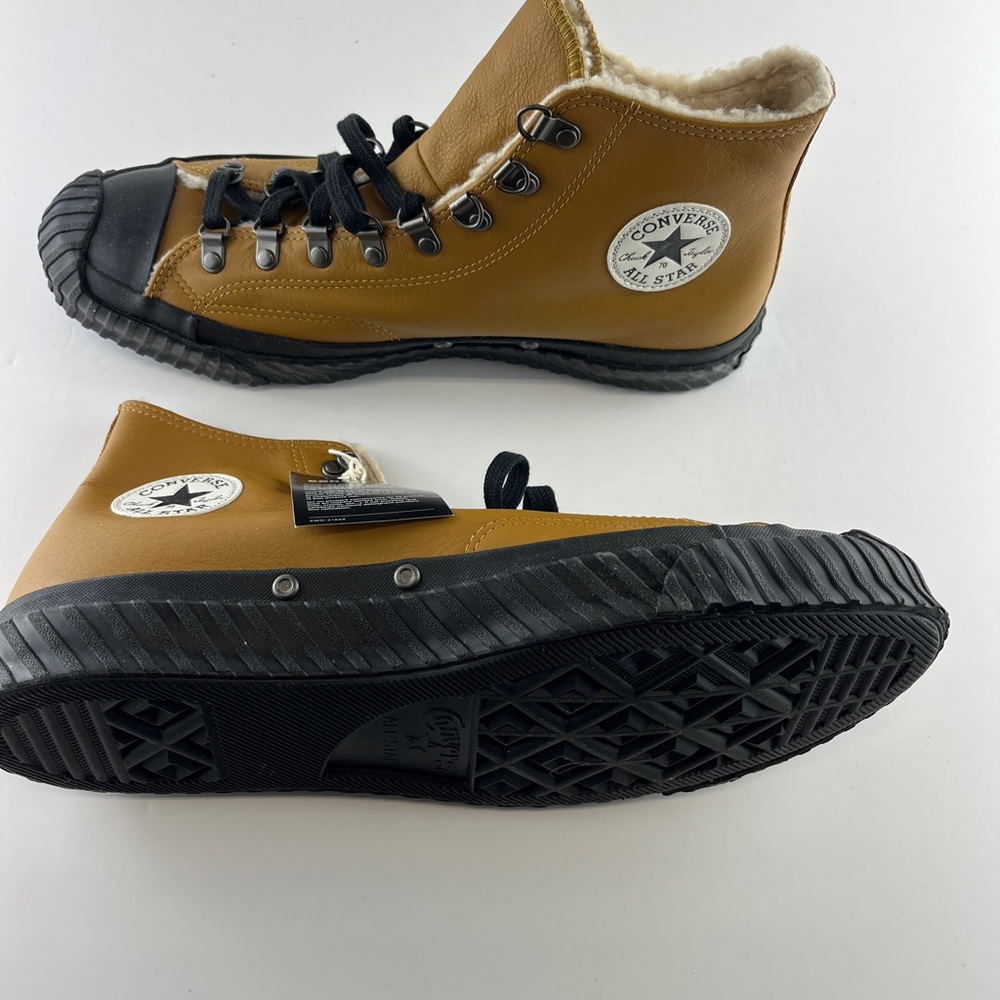 Converse Chuck 70 Bosey Hi Sneaker 168161C Wheat Leather Lined Mountain Custom - Picture 9 of 15